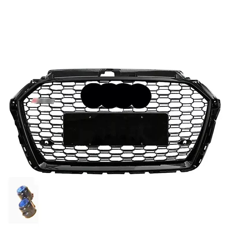RS3 STYLE HONEYCOMB MESH FRONT GRILLE FOR AUDI A3/S3 8V FACELIFT GLOSS 2016-2019