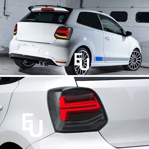 FULL SMOKED LED REAR TAIL LIGHTS BRAKE LAMP W/SEQUENTIAL FOR VW POLO 2011-2017