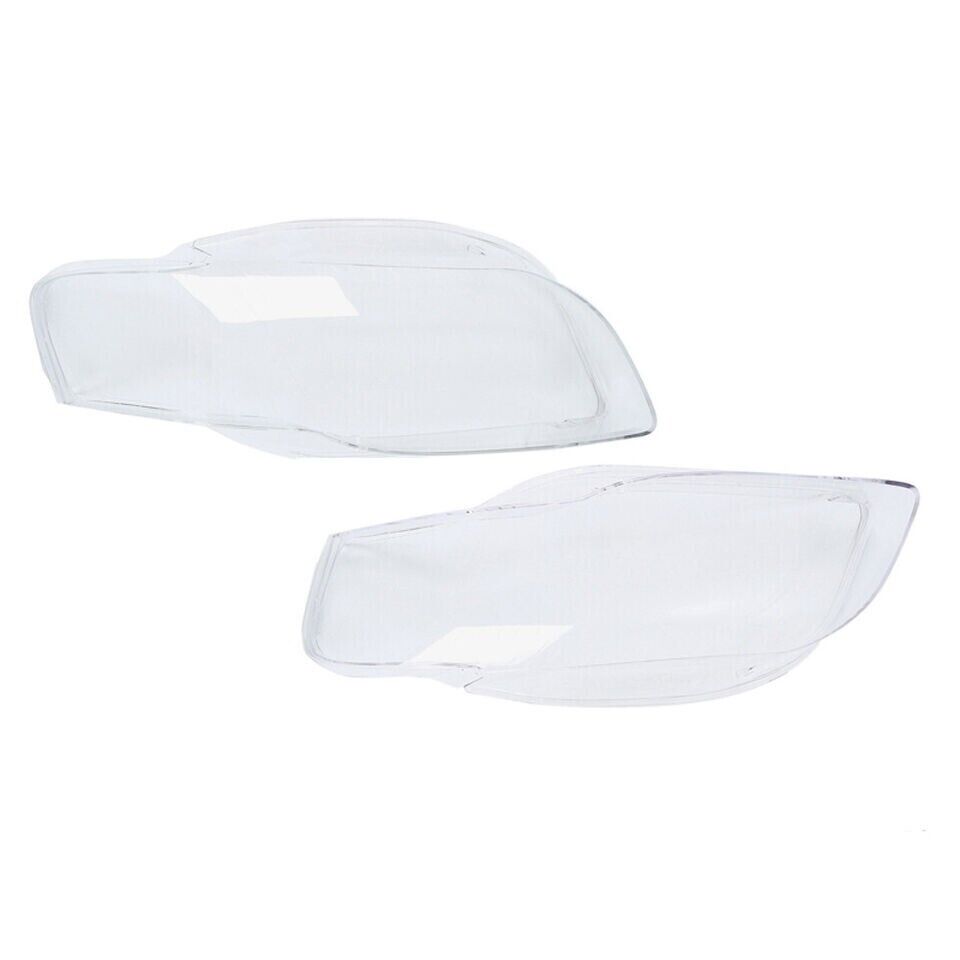 L+R HEADLIGHT LENS COVER HEADLAMP SHELL LAMP SHADE FOR AUDI A4 B7 S4 2005-2008