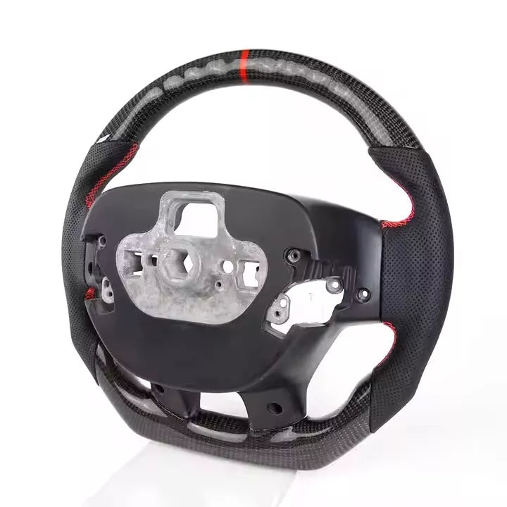 REAL CARBON FIBER LEATHER STEERING WHEEL FOR FORD RANGER RAPTOR PX2 PX3 FACELIFT