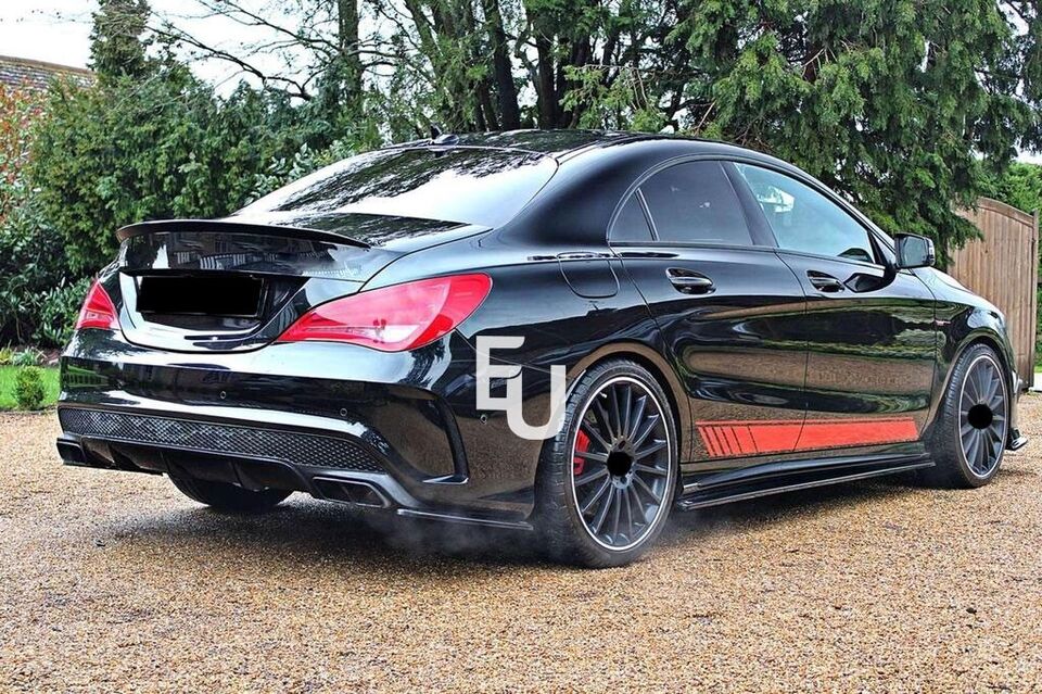 FOR MERCEDES CLA W117 C117 GLOSS BLACK REAR DUCKTAIL PSM HIGH KICK BOOT SPOILER