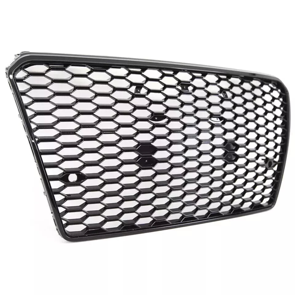 FOR AUDI A7 4G PRE FACELIFT 10-2014 RS STYLE HONEYCOMB GRILLE GRILL GLOSS BLACK