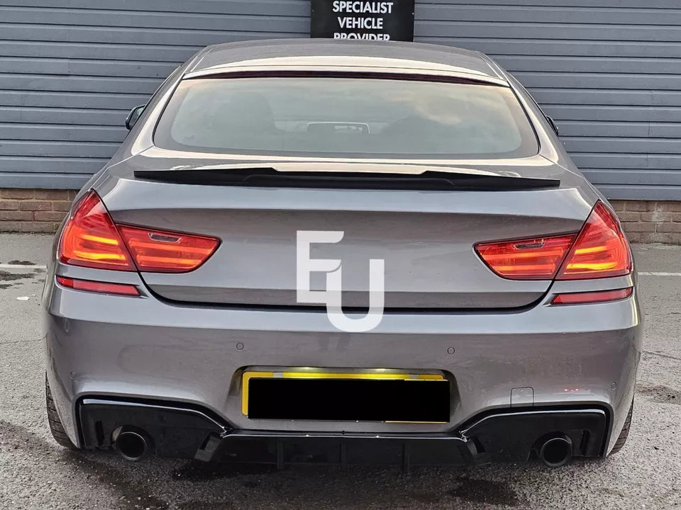 FOR BMW F06 F12 F13 M-SPORT REAR BUMPER DIFFUSER LIP SPOILER GLOSS BLK 2012-2018