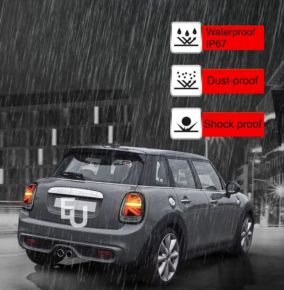 PAIR LED TAIL LIGHTS FOR MINI COOPER F55 F56 F57 2014-2022 UNION JACK REAR LAMP