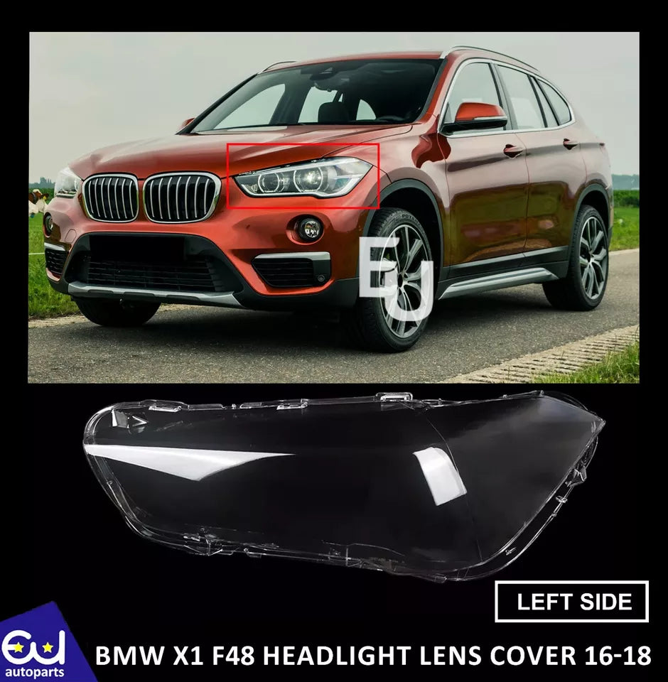 LEFT SIDE FRONT HEADLIGHT LENS COVER REPLACEMENT FOR BMW X1 F48 2016-2018