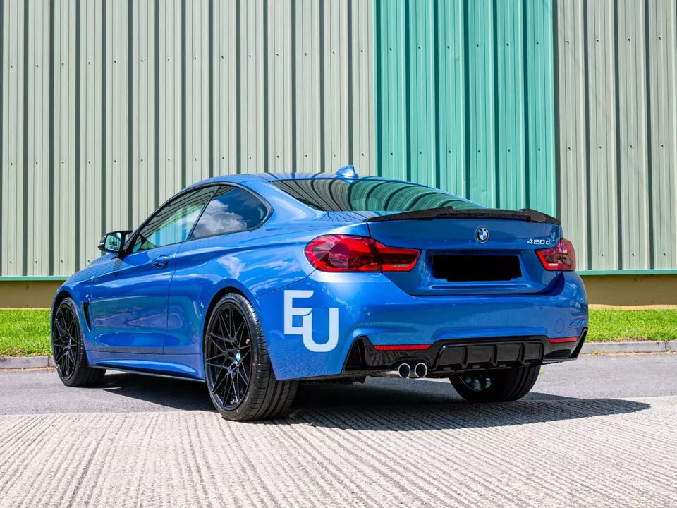 FOR BMW 4 SERIES F32 F33 F36 M SPORT REAR BUMPER DIFFUSER GLOSS BLACK 2013-2020