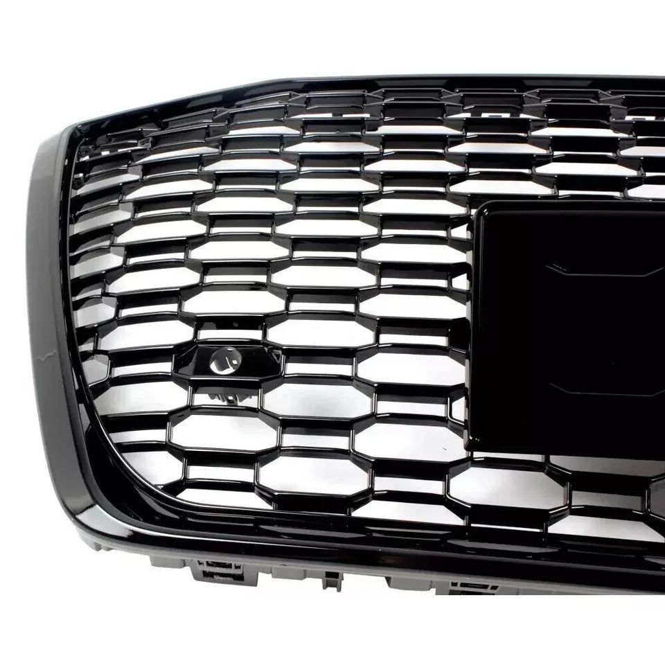 FOR AUDI A6 S6 C8 RS6 STYLE HONEYCOMB MESH FRONT GRILLE GRILL GLOSS BLACK 2018+