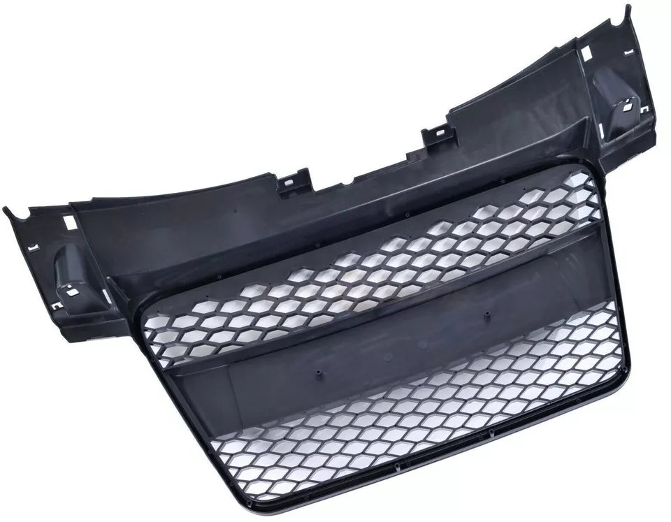 FOR AUDI TT 8J 2006-2014 RS STYLE GLOSS BLACK HONEYCOMB RADIATOR BUMPER GRILLE