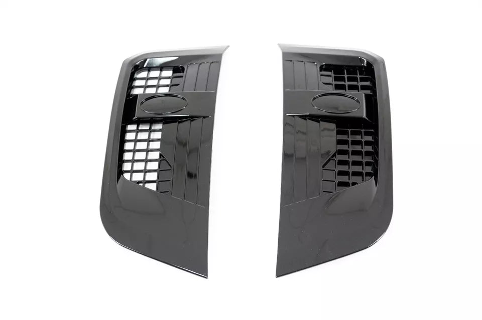 GLOSS BLACK FRONT WING SIDE AIR VENTS FOR LAND ROVER DEFENDER L663 90 110 2020+