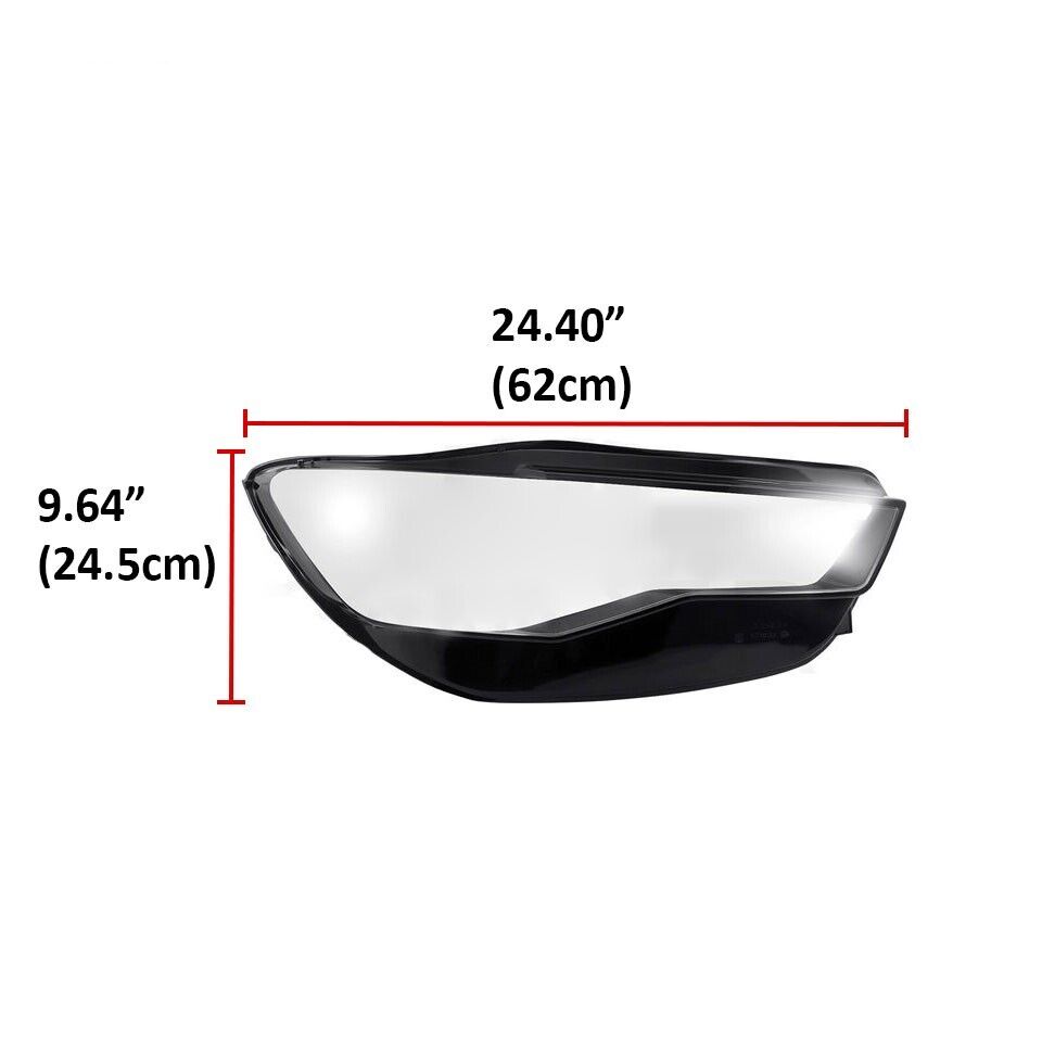 PAIR L+R HEADLIGHT LENS COVER LAMP SHADE REPLACEMENT FOR AUDI A6 C7 2015-2018