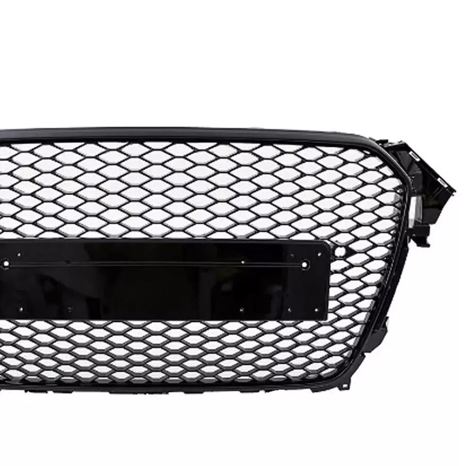 FOR AUDI A4 S4 B8 8K 12-16 RS STYLE GRILLE GLOSS BLACK HONEYCOMB RADIATOR BUMPER