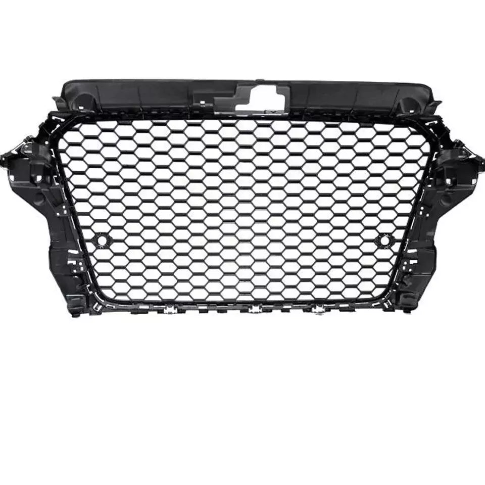 FOR AUDI A3 S3 8V 13-2015 RS STYLE GRILLE GLOSS BLACK HONEYCOMB RADIATOR BUMPER