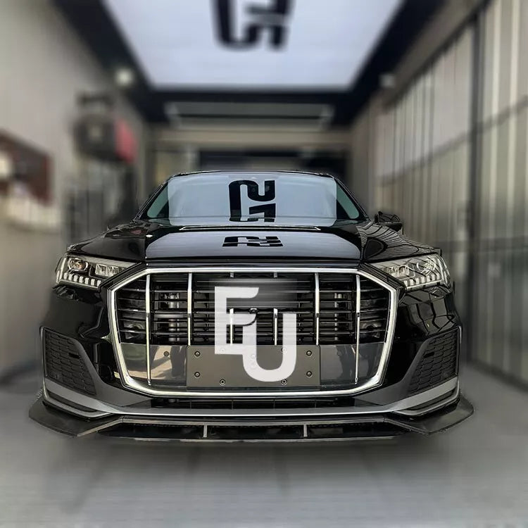 FOR AUDI Q7 SQ7 S LINE 4M FRONT BUMPER SPLITTER LIP GLOSS BLACK FACELIFT 2020+