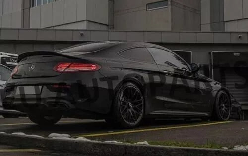 MERCEDES C CLASS C205 COUPE AMG REAR BOOT SPOILER PSM STYLE GLOSS BLACK 15+