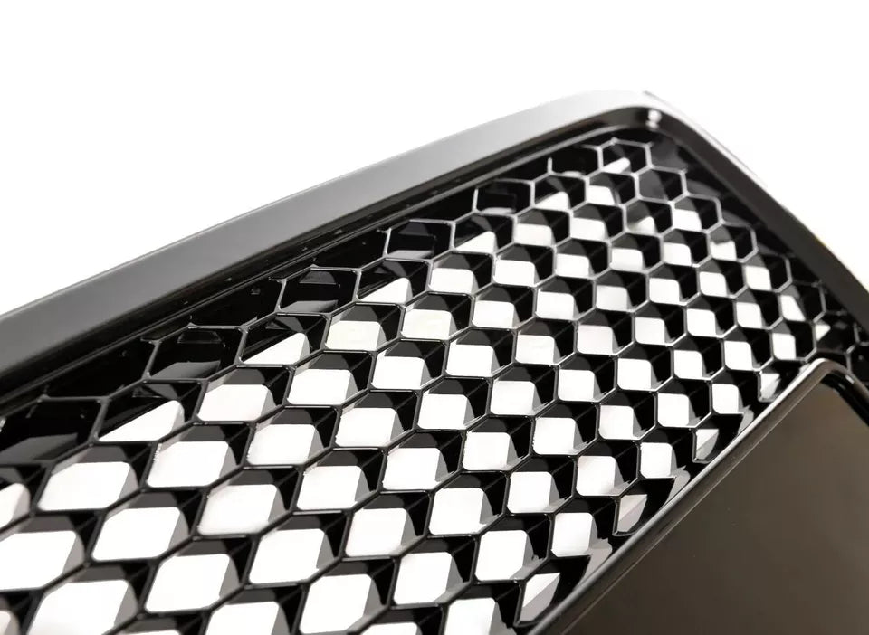 FOR AUDI A4 S4 B8 08-12 RS STYLE GLOSS BADGELE HONEYCOMB RADIATOR BUMPER GRILLE