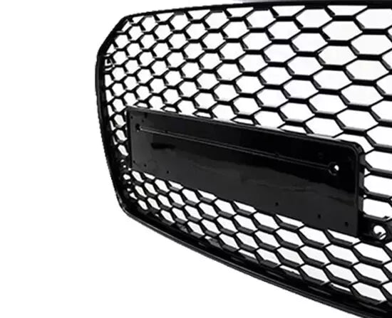 FOR AUDI A6 S6 C7 2015-18 RS6 LOOK GLOSS BLACK GRILL GRILLE BADGELESS HONEYCOMB