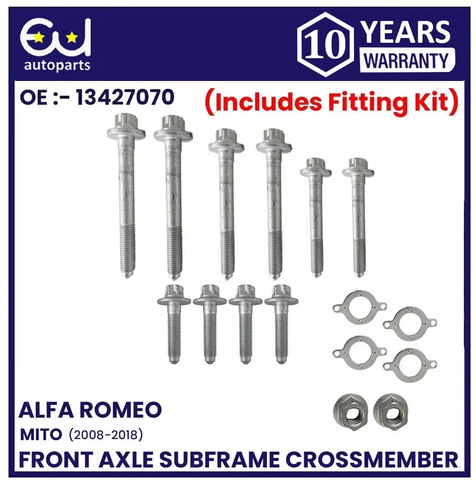FRONT SUBFRAME CROSSMEMBER ENGINE CARRIER FOR ALFA ROMEO MITO 08-18 WITH BOLTS