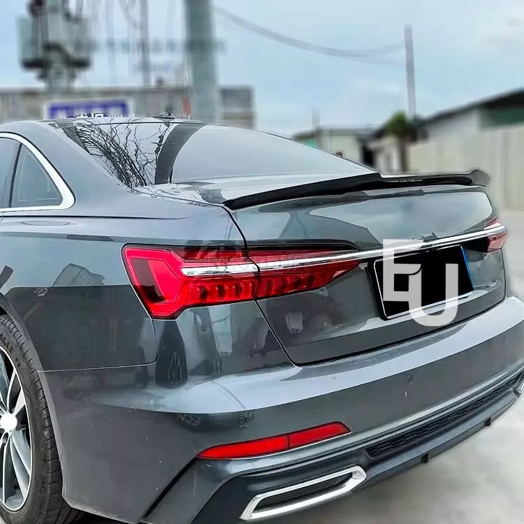 FOR AUDI A6 C8 SALOON REAR BOOT TRUNK SPOILER V STYLE GLOSS BLACK 2018+ OEM FIT