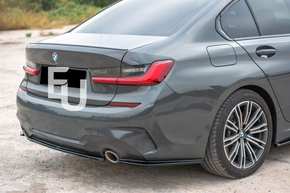 FOR BMW 3 SERIES G20 G80 REAR CORNER CANARD BUMPER DIFFUSER SPLITTER GLOSS BLACK