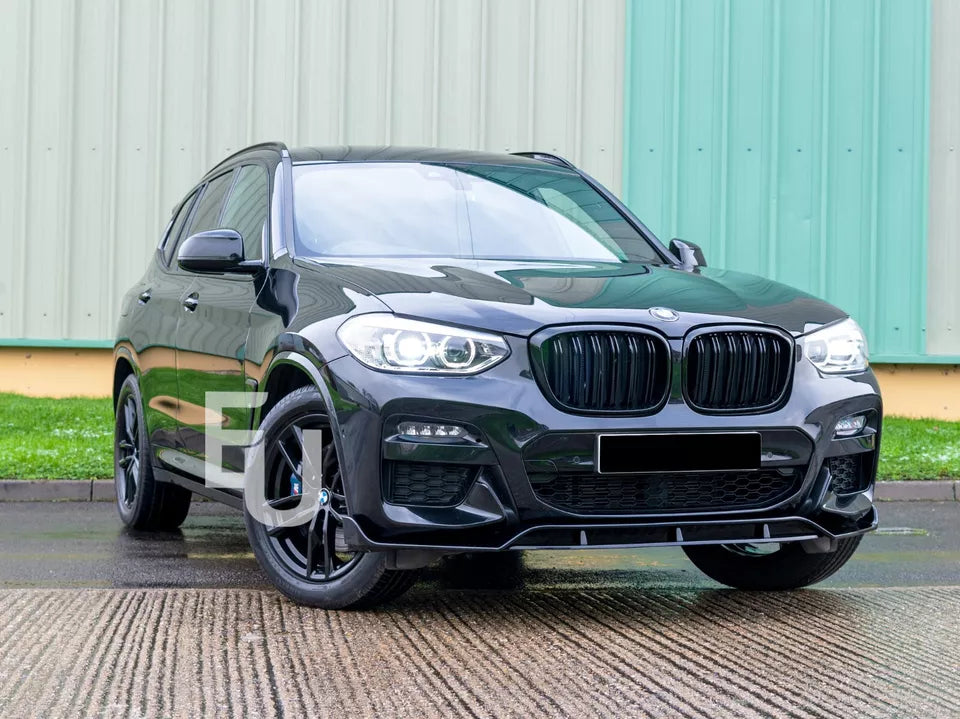 FOR BMW X3 G01 X4 G02 MP STYLE FRONT BUMPER SPLITTER LIP GLOSS BLACK 2018-2021