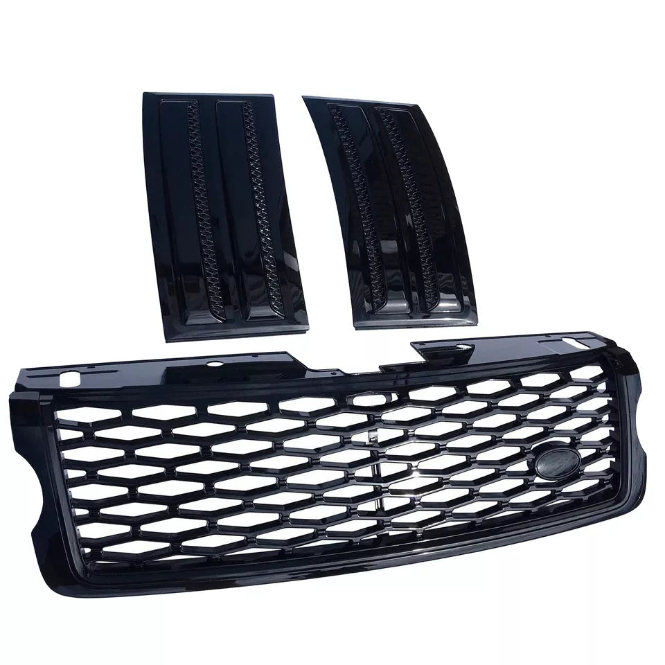 FOR RANGE ROVER VOGUE 2013-2017 SVO GRILLE AND SIDE FENDERS VENTS COVERS BLACK