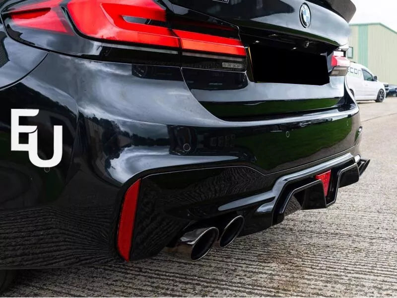 FOR BMW 5 SERIES G30 G31 COMPETATIVE REAR DIFFUSER WITH F1 LAMP TAIL PIPES 17-23