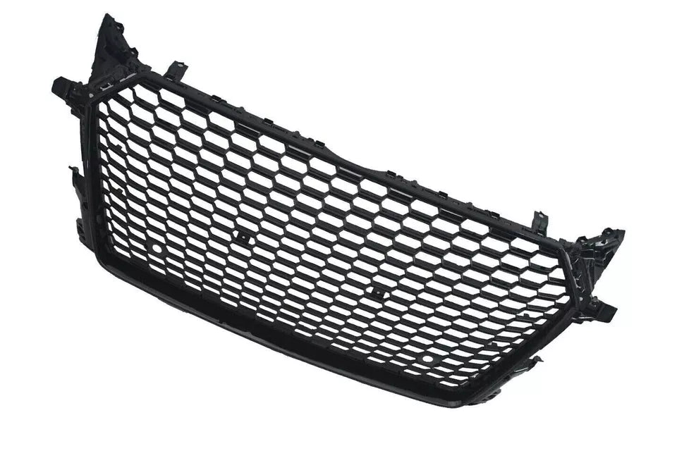 FOR AUDI TT MK3 FV 8S 2014+ FRONT GRILLE RS HONEYCOMB MESH STYLE GLOSS BLACK