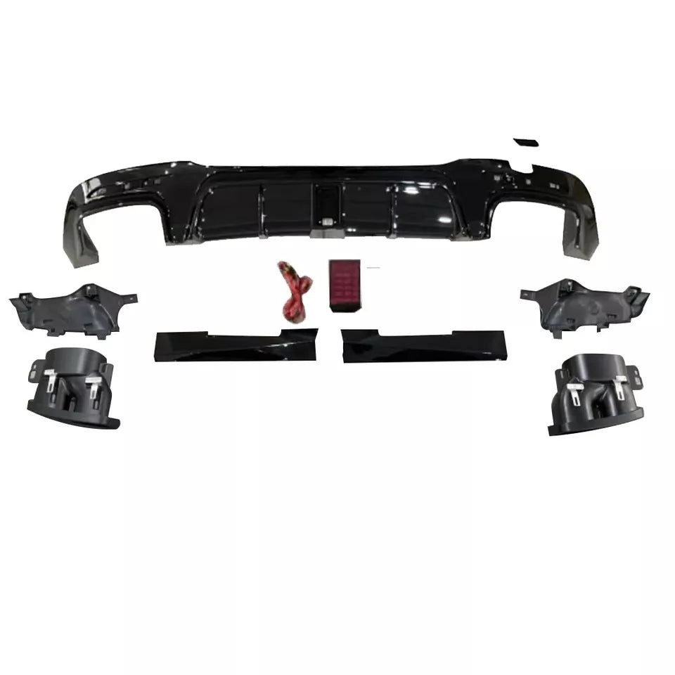 FOR MERCEDES S CLASS W222 S63 B STYLE AMG REAR DIFFUSER TAILPIPE 2017+ FACELIFT