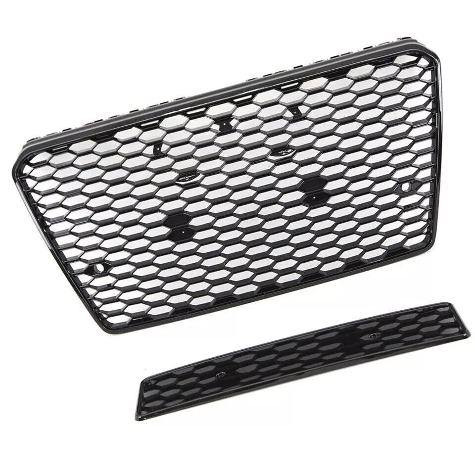 FOR AUDI A7 4G PRE FACELIFT 10-2014 RS STYLE HONEYCOMB GRILLE GRILL GLOSS BLACK