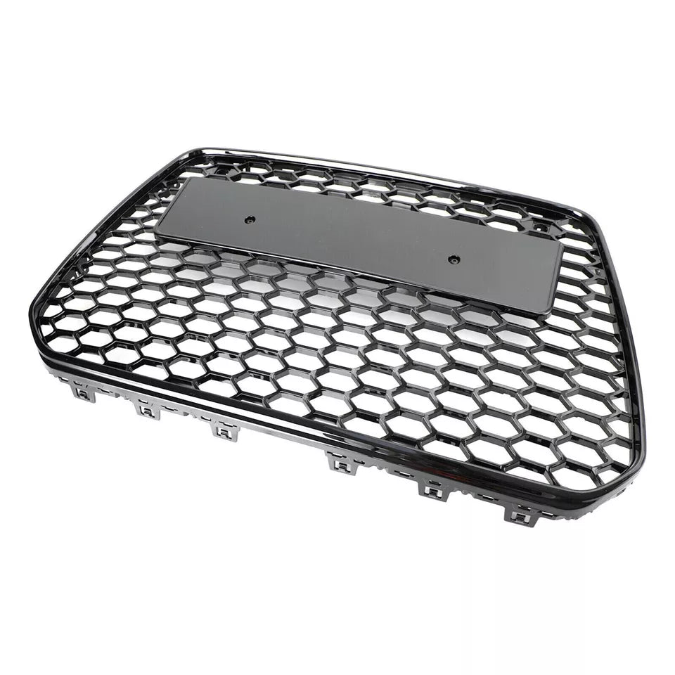 FOR AUDI A5 S5 8T 12-2017 RS STYLE GLOSS HONEYCOMB RADIATOR BUMPER GRILLE GRILL