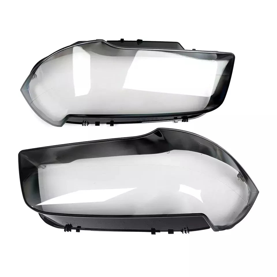 PAIR FRONT HEADLIGHT LENS REPLACEMENT COVER LEFT RIGHT FOR BMW X3 E83 2004-2010