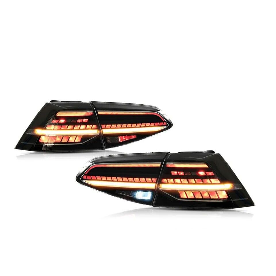 SMOKED REAR TAIL LIGHT LAMP FOR VW GOLF MK7 GTI MK7.5 SMOKED W/SEQUENTIAL 13-20
