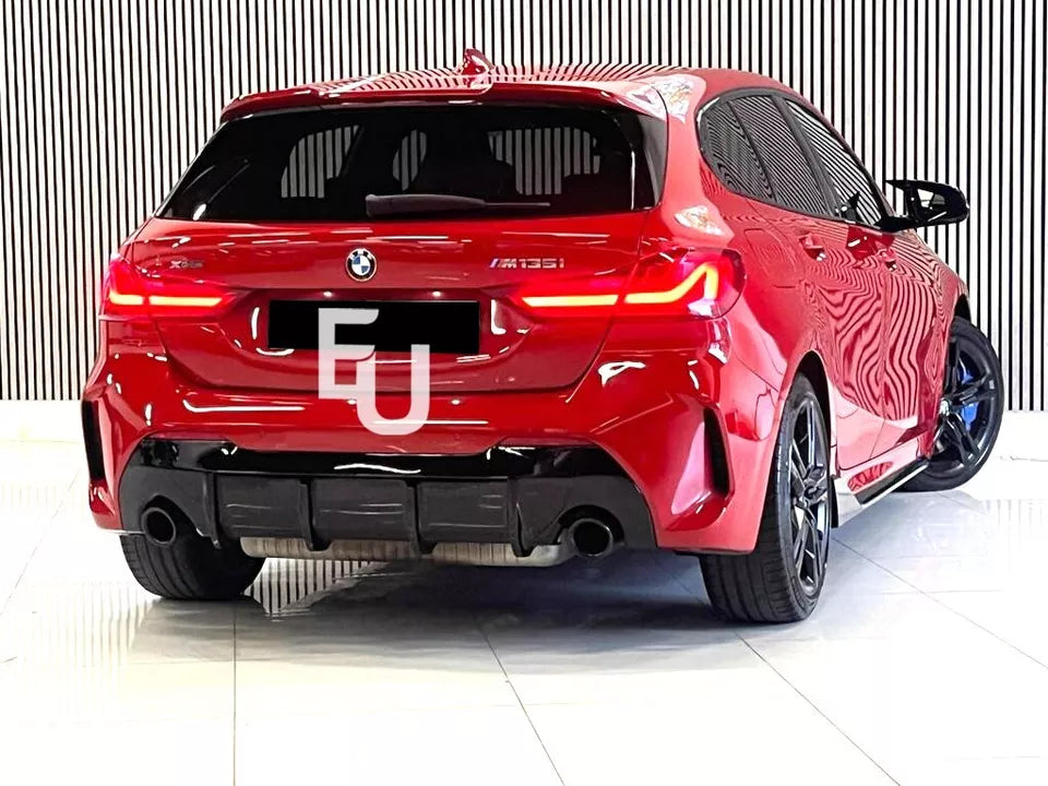 REAR DIFFUSER FOR BMW 1 SERIES F40 M SPORT DAUL EXHAUST 135I GLOSS BLACK 2019+