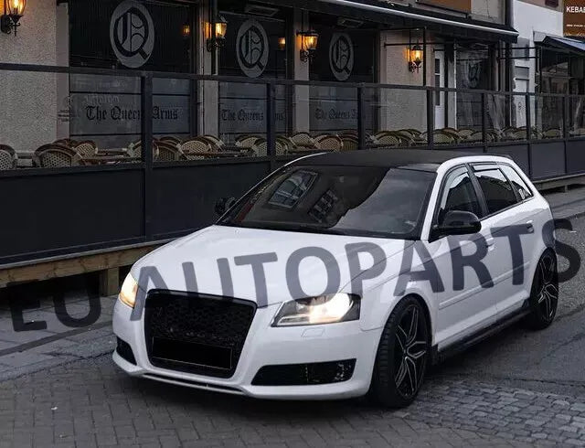 FOR AUDI A3 8P 8PA 04-07 RS STYLE GLOSS BLACK HONEYCOMB RADIATOR BUMPER GRILLE