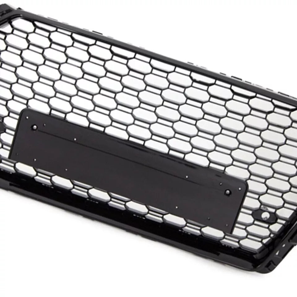 FOR AUDI A4 S4 B9 15-2019 RS STYLE GRILLE GLOSS BLACK HONEYCOMB RADIATOR BUMPER