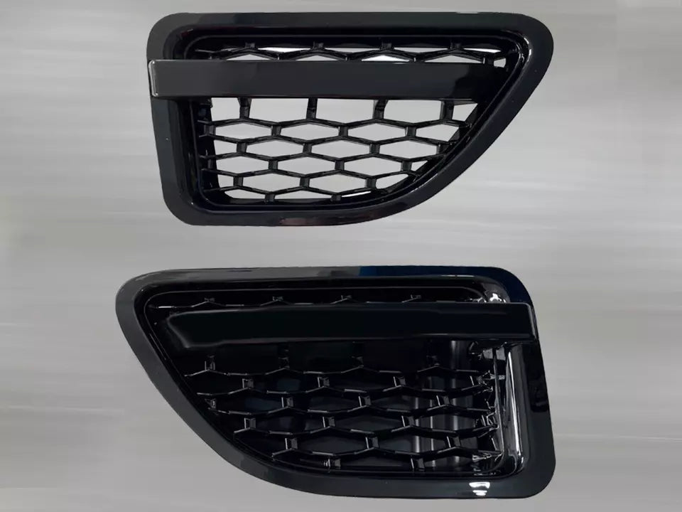 BLACK FRONT WING SIDE AIR INTAKE VENTS FOR RANGE ROVER SPORT L320 2005-2009