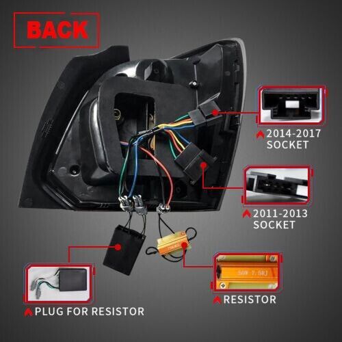 FULL SMOKED LED REAR TAIL LIGHTS BRAKE LAMP W/SEQUENTIAL FOR VW POLO 2011-2017