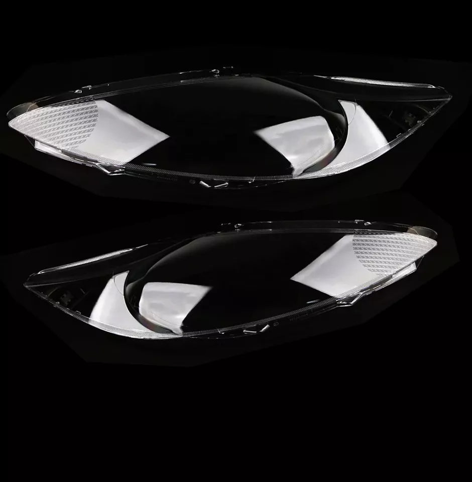 FOR FORD FIESTA MK6 2009-11 FRONT HEADLIGHT LAMP LENS COVER LEFT RIGHT SIDE PAIR