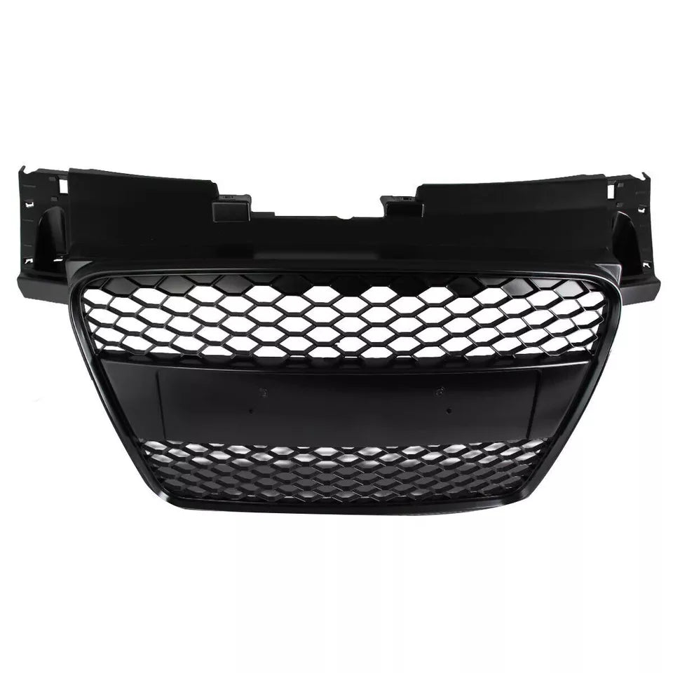 FOR AUDI TT 8J 2006-2014 RS STYLE GLOSS BLACK HONEYCOMB RADIATOR BUMPER GRILLE