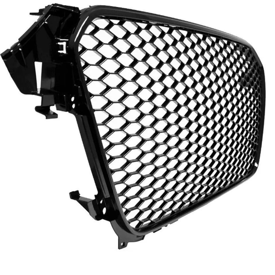 FOR AUDI A4 S4 B8 8K 12-16 RS STYLE GRILLE GLOSS BLACK HONEYCOMB RADIATOR BUMPER