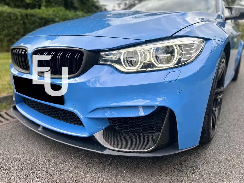 FOR BMW M3 M4 F80 F82 F83 MP STYLE FRONT BUMPER SPLITTER LIP CARBON LOOK 14-19