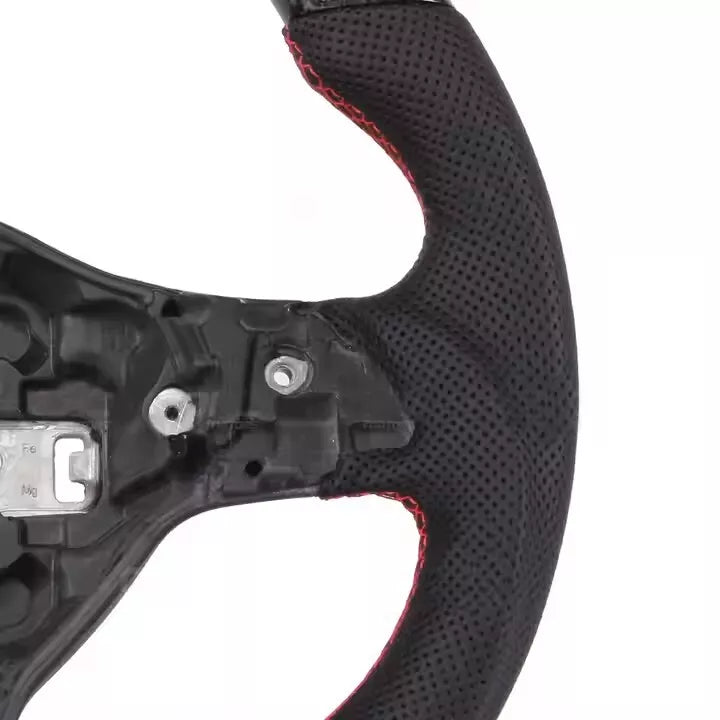FOR VW GOLF VI MK6 GTI GTD R SCIROCCO JETTA CARBON FIBER LEATHER STEERING WHEEL
