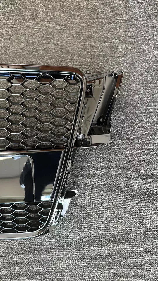 FOR AUDI A5 S5 8T 07-2011 RS STYLE GLOSS BLACK HONEYCOMB RADIATOR BUMPER GRILLE