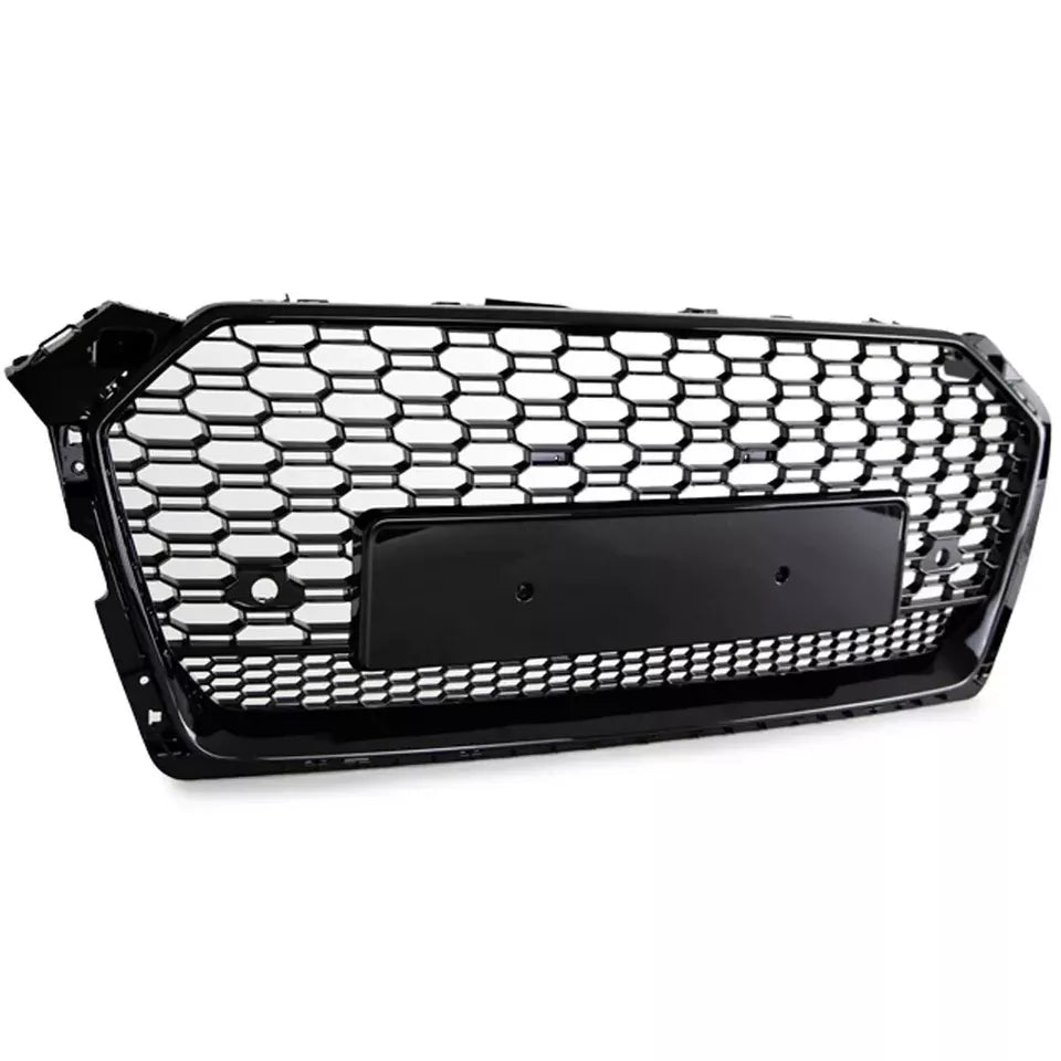FOR AUDI A5 S5 F5 2016-20 RS5 STYLE GLOSS BLACK HONEYCOMB RADIATOR BUMPER GRILLE