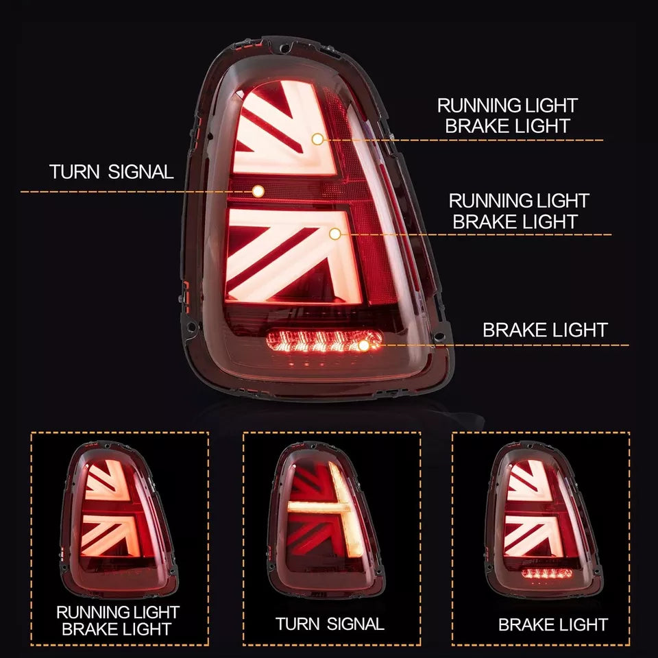Pair LED Rear Lights For Mini R56 R57 R58 R59 Cooper S Tail Brake Lamp 2007–2013