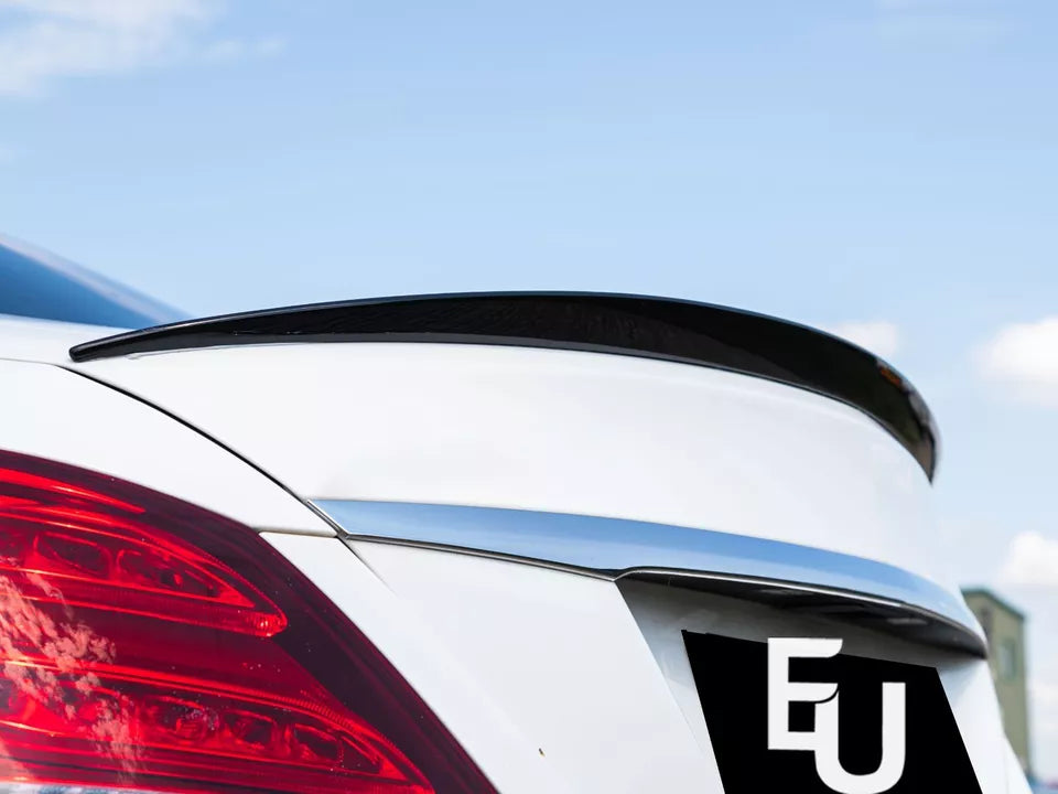 REAR TRUNK BOOT SPOILER LIP FOR MERCEDES BENZ W205 C CLASS ABS GLOSS BLACK