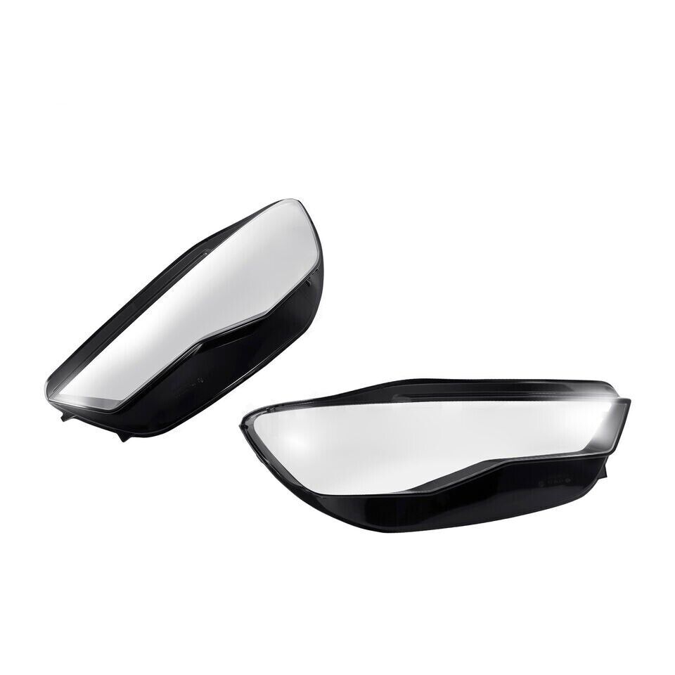 PAIR L+R HEADLIGHT LENS COVER LAMP SHADE REPLACEMENT FOR AUDI A6 C7 2015-2018