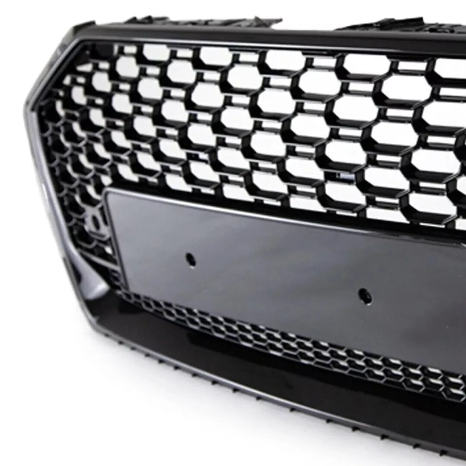 FOR AUDI A5 S5 F5 2016-20 RS5 STYLE GLOSS BLACK HONEYCOMB RADIATOR BUMPER GRILLE
