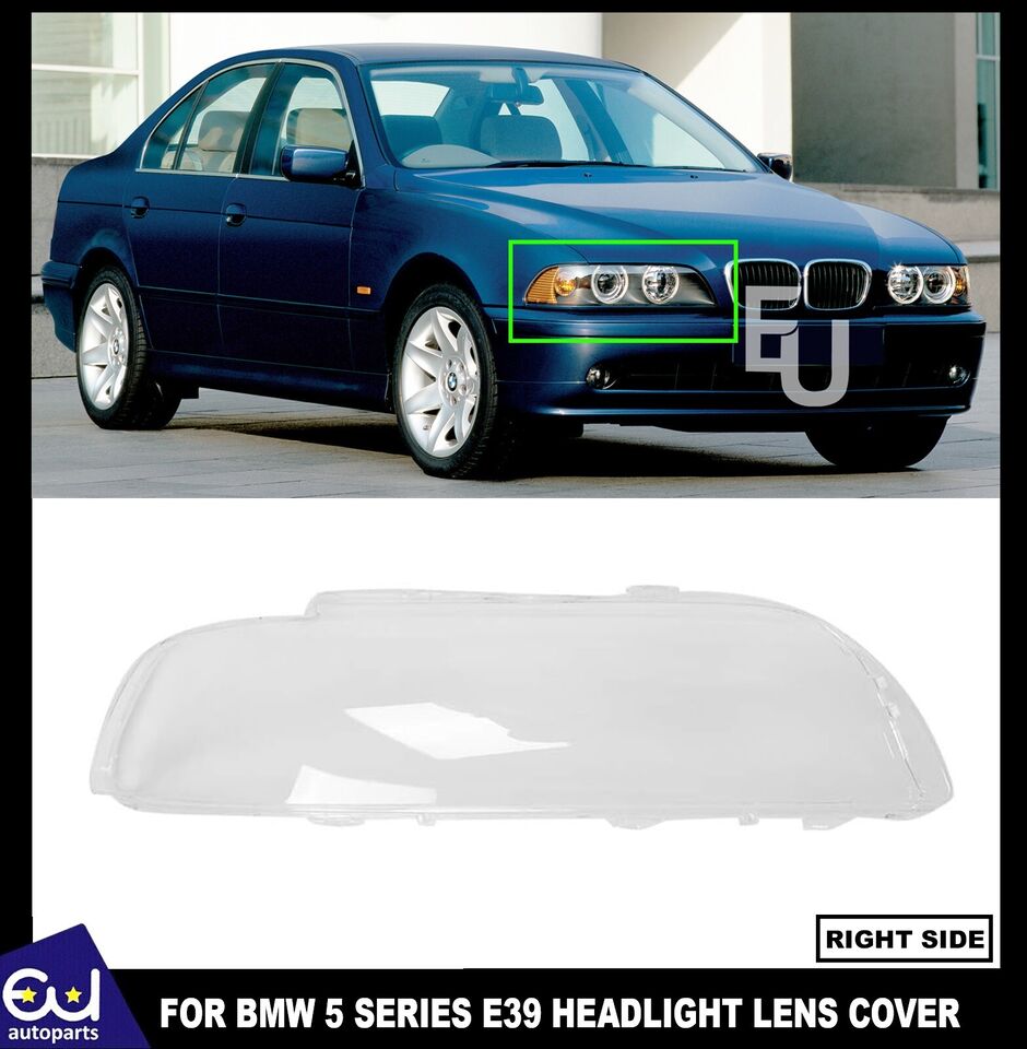 HEADLIGHT LENSES LENS COVER PLASTIC RIGHT SIDE FOR BMW 5 SERIES E39 1995-2004 UK