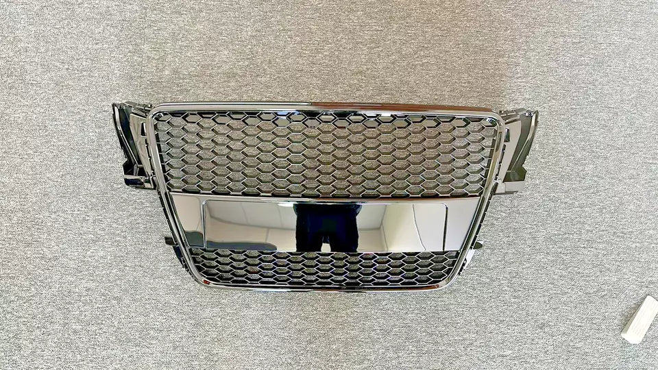 FOR AUDI A5 S5 8T 07-2011 RS STYLE GLOSS BLACK HONEYCOMB RADIATOR BUMPER GRILLE